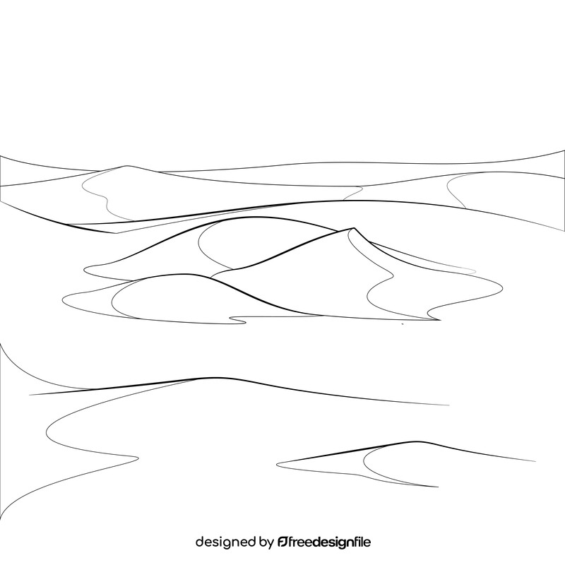 Desert drawing black and white vector