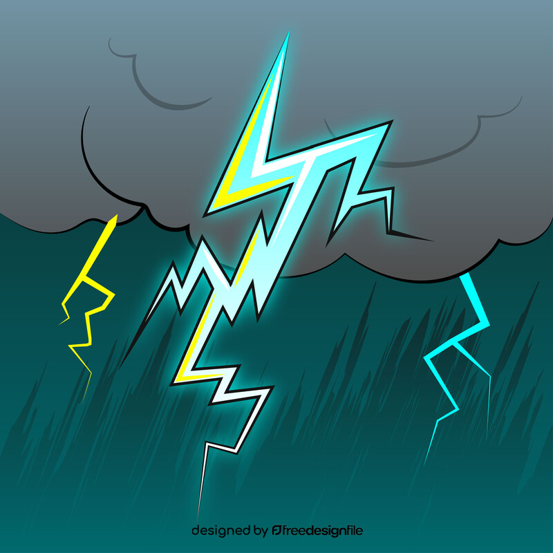Lightning, thunder storm illustration vector
