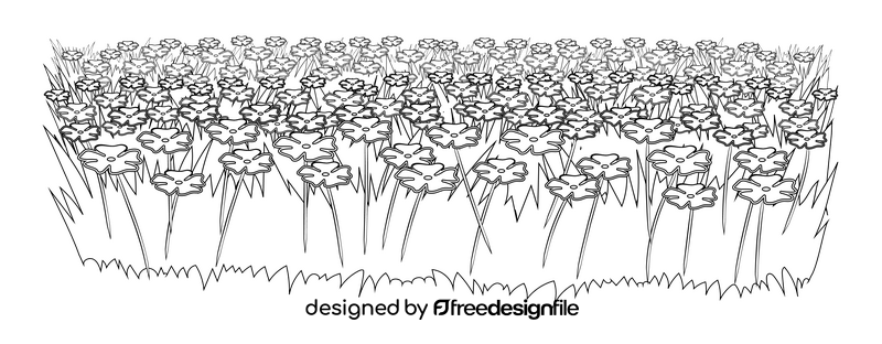 Meadow black and white clipart