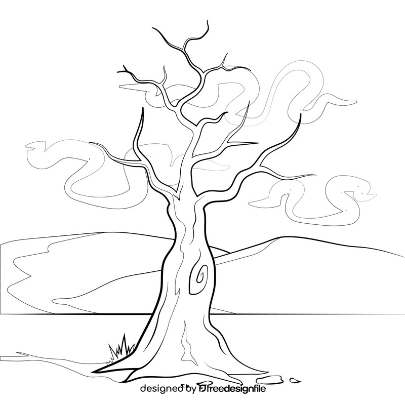 Leafless tree black and white vector