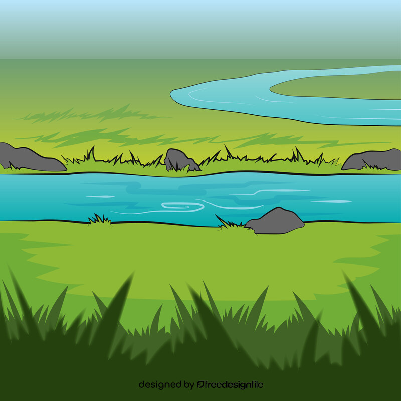 River scene illustration vector
