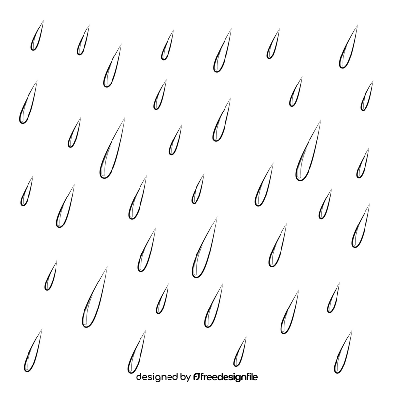 Rain black and white clipart