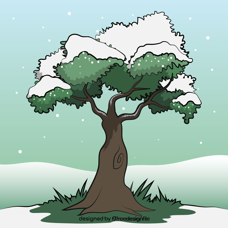 Snowy tree vector
