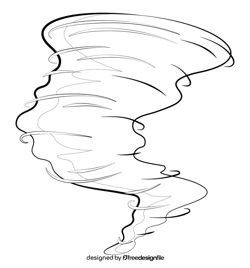 Tornado drawing black and white clipart