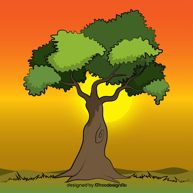 Tree scene vector
