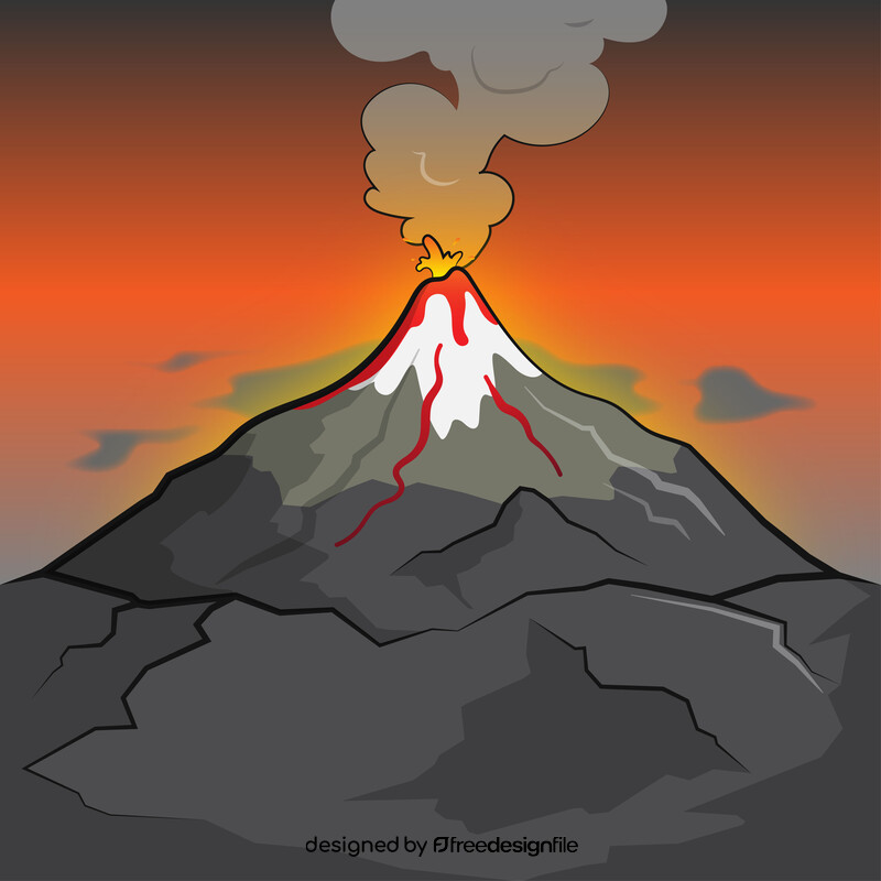 Volcano eruption scene vector