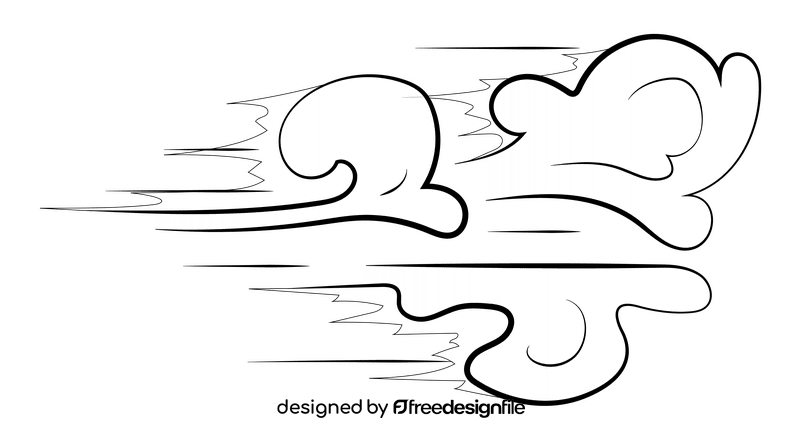 Wind black and white clipart