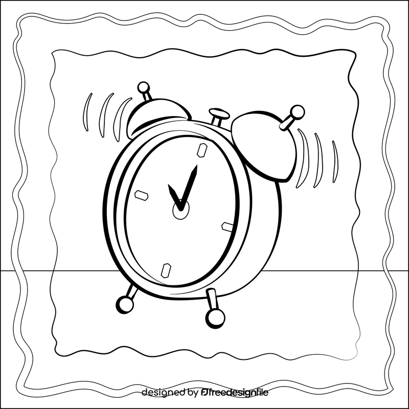 Alarm clock black and white vector