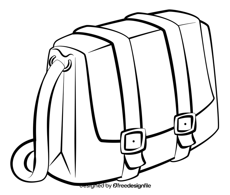 Teacher bag black and white clipart