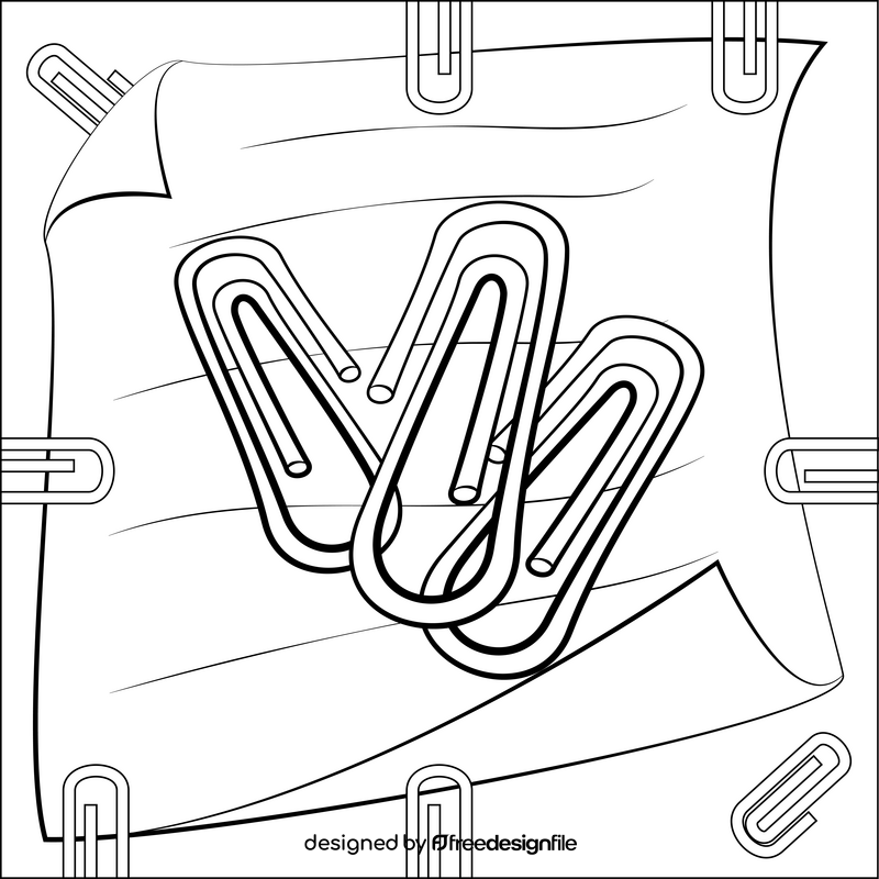 Paper clips black and white vector
