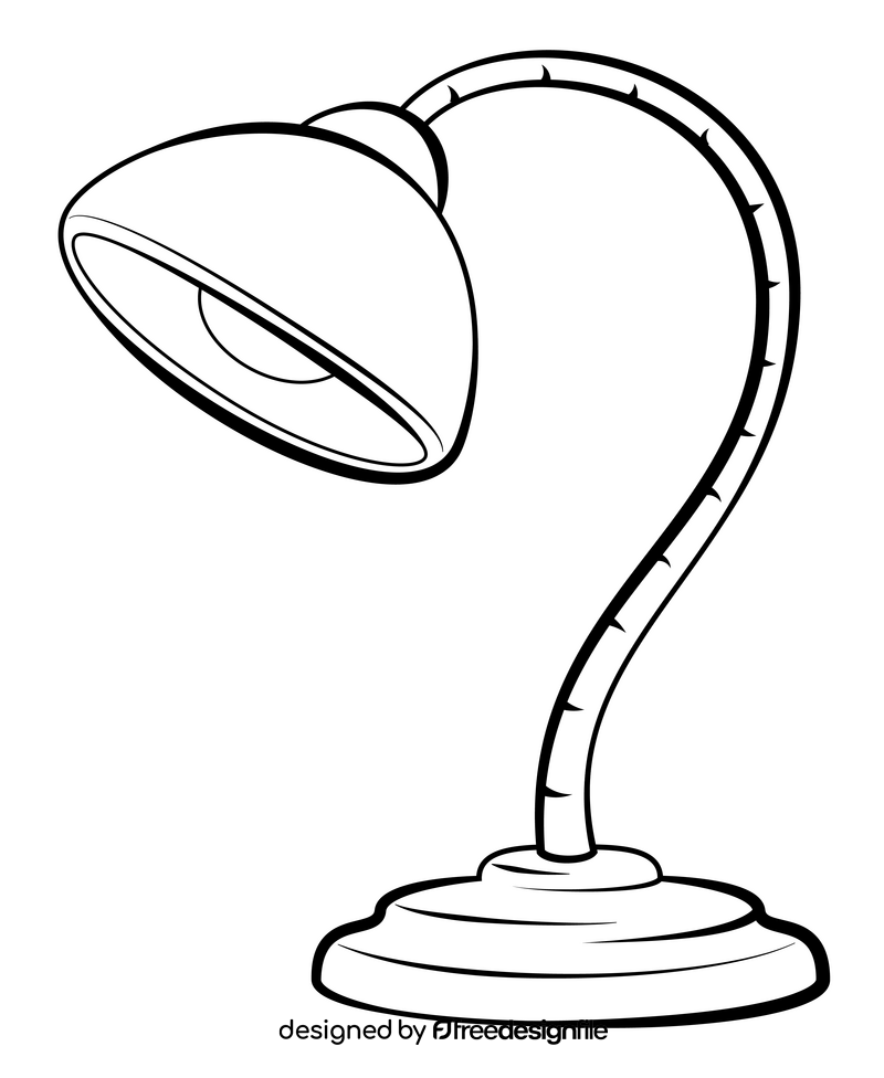 Table lamp black and white clipart