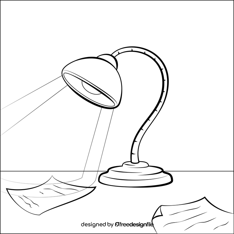 Table lamp black and white vector
