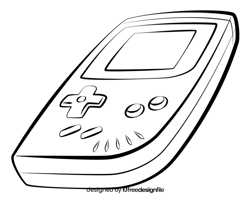 Gameboy black and white clipart