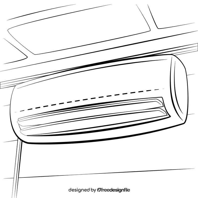 Air conditioner black and white vector