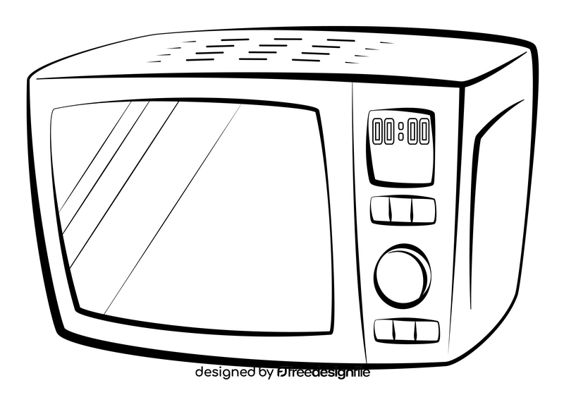 Microwave black and white clipart