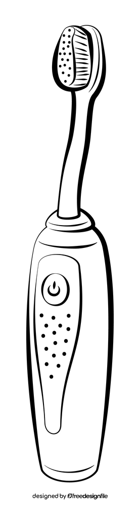 Electric toothbrush black and white clipart