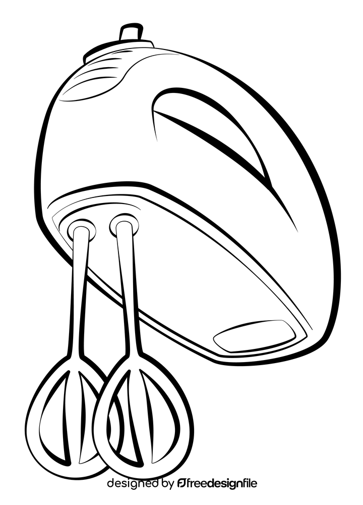 Hand mixer black and white clipart