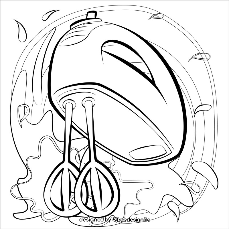 Hand mixer black and white vector