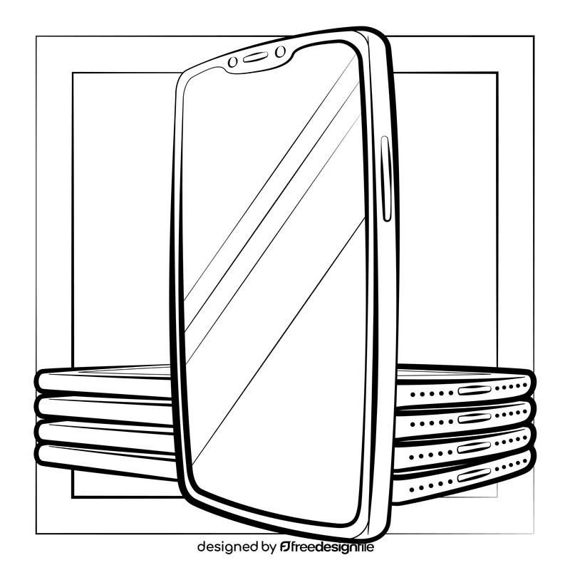 Iphone black and white vector