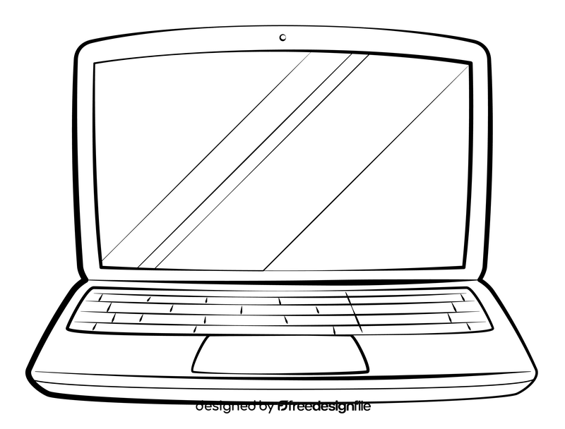 Macbook black and white clipart