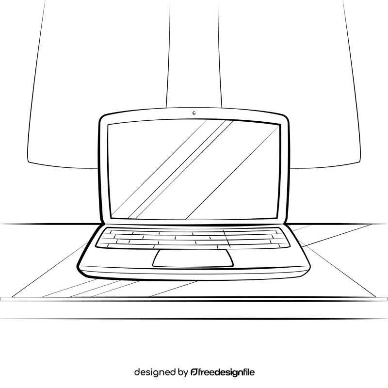 Macbook black and white vector