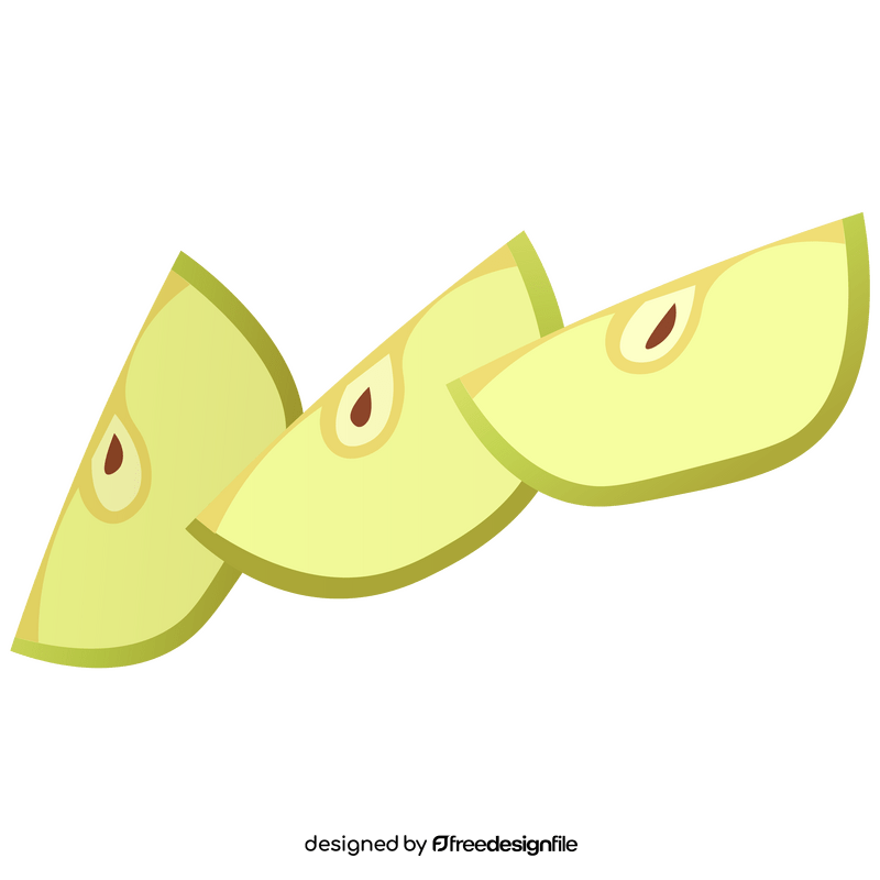 Apple 3 slices clipart