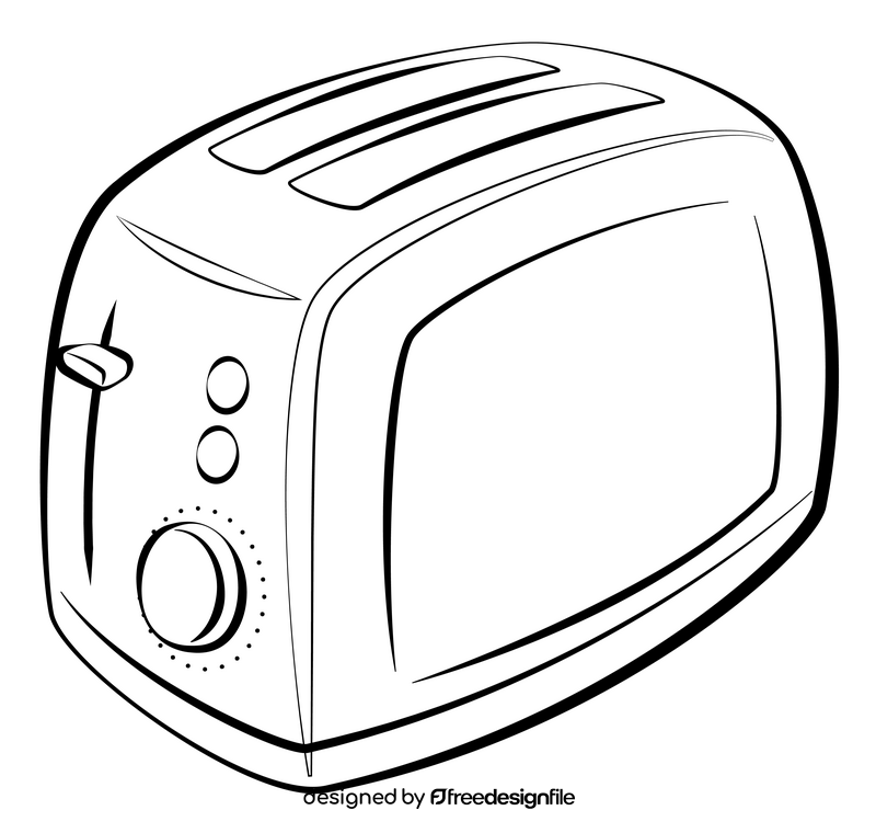Toaster black and white clipart