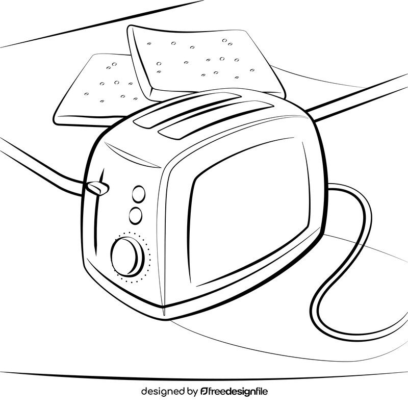 Toaster black and white vector