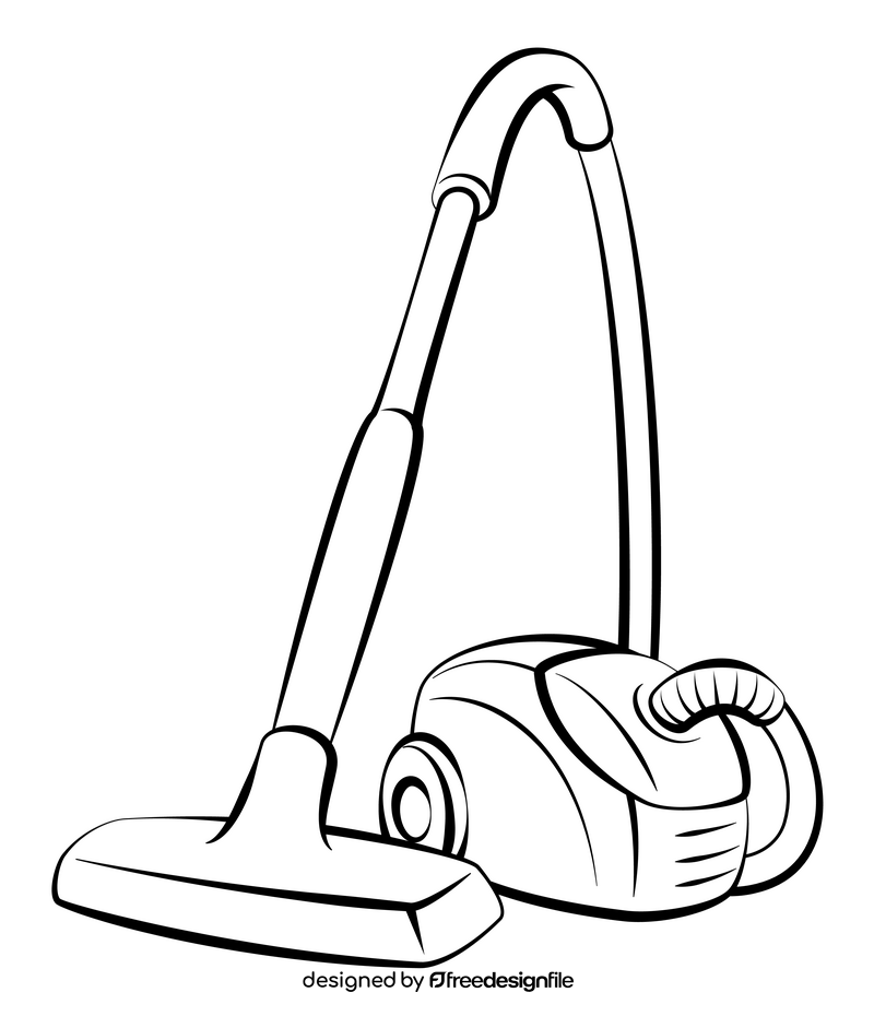 Vacuum cleaner black and white clipart