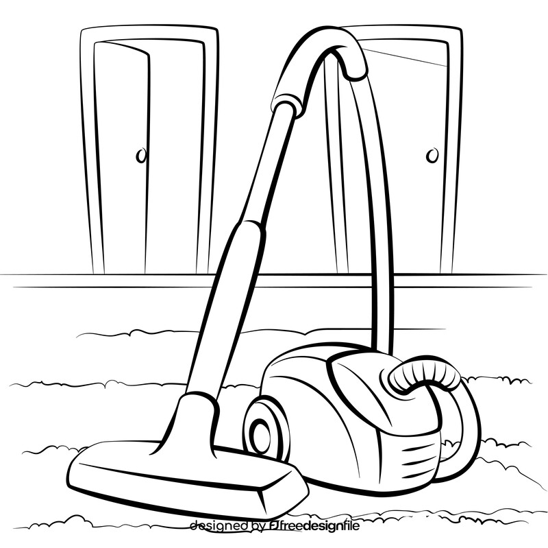 Vacuum cleaner black and white vector