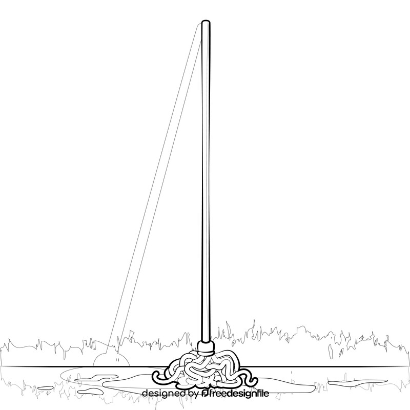 Mop black and white vector