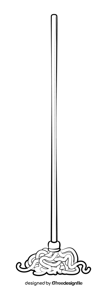 Mop drawing black and white clipart
