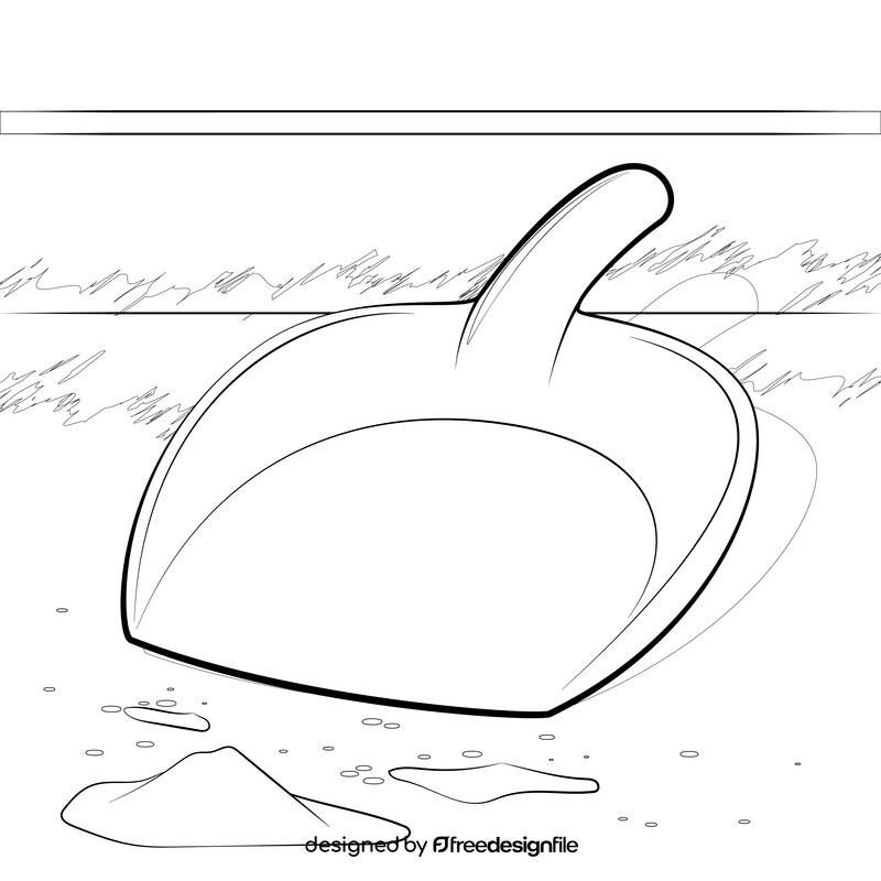 Dustpan black and white vector