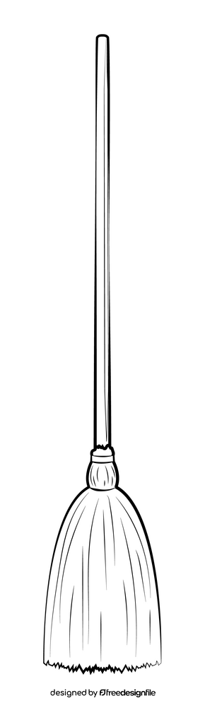 Corn broom drawing black and white clipart