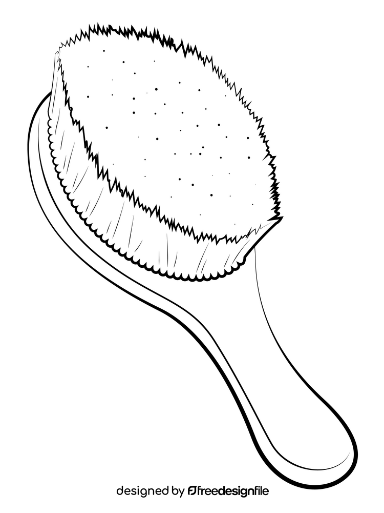 Brush drawing black and white clipart