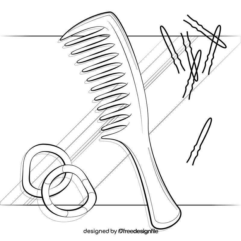 Comb black and white vector