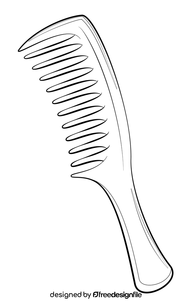 Comb drawing black and white clipart