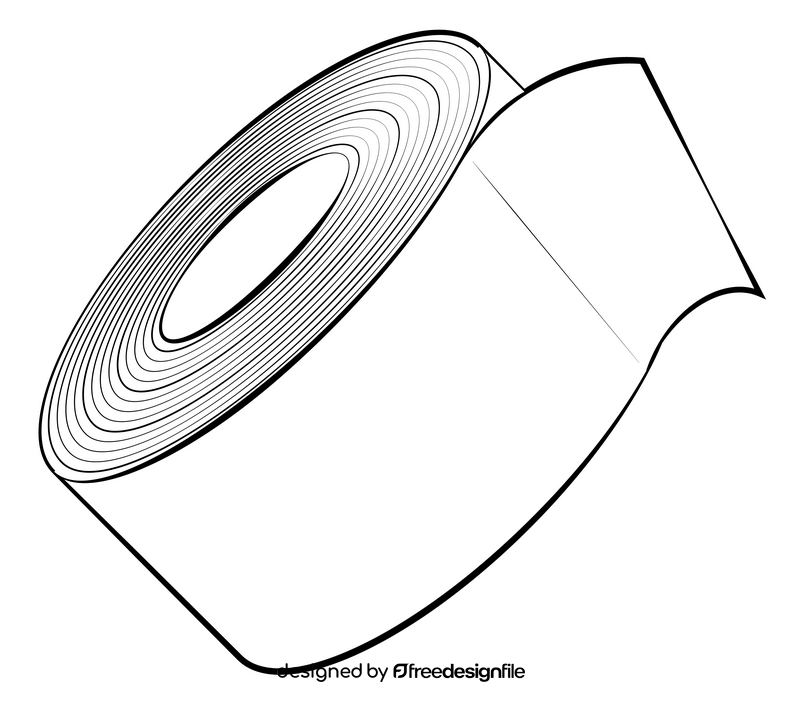 Duct tape drawing black and white clipart