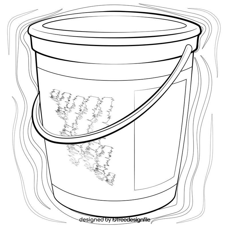 Paint bucket black and white vector