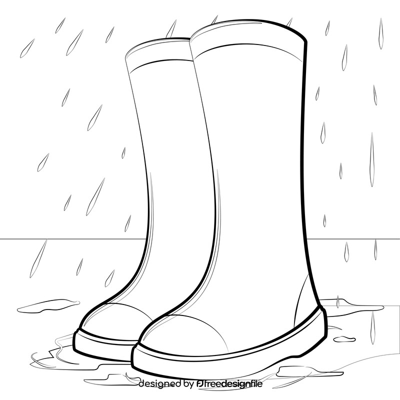 Rain boots black and white vector