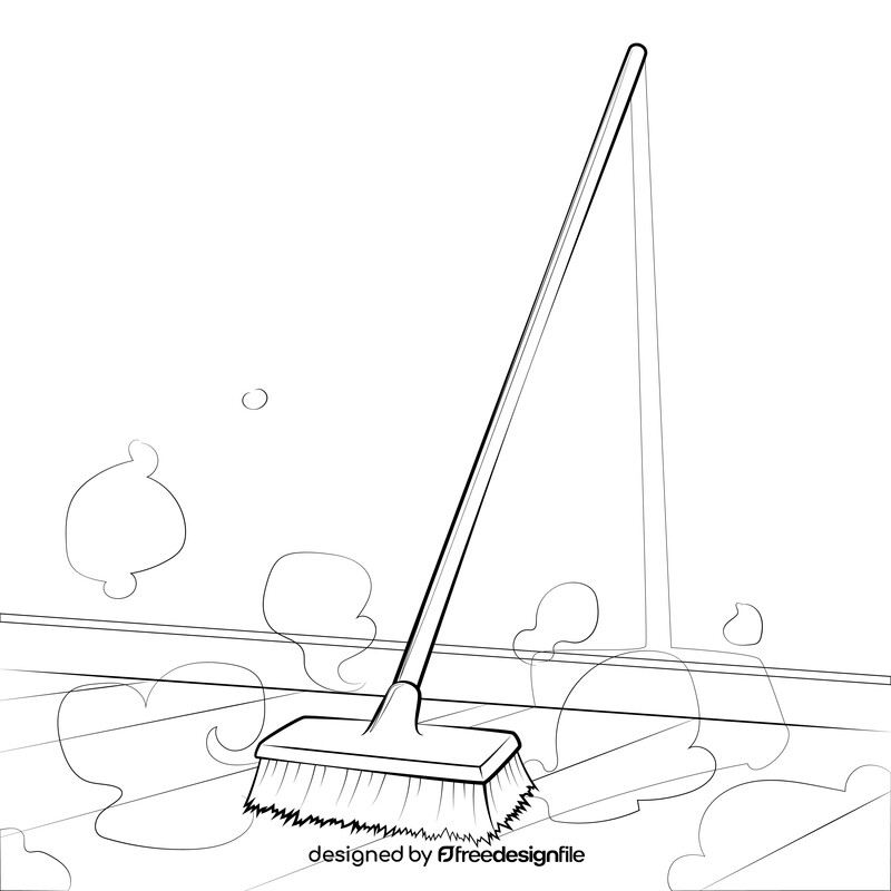 Push broom black and white vector