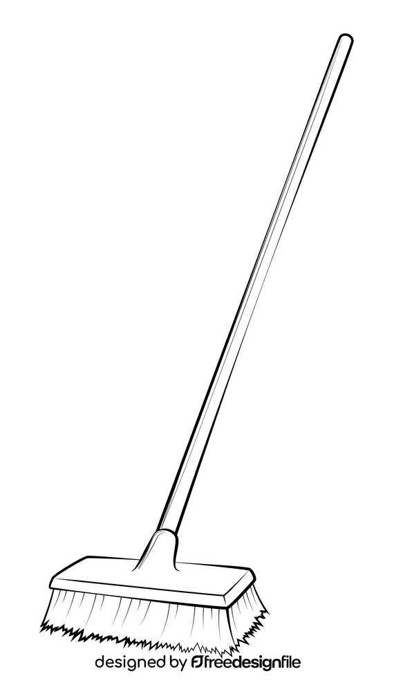 Push broom drawing black and white clipart