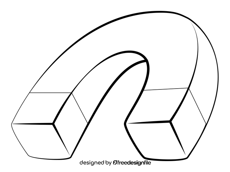 Magnet drawing black and white clipart