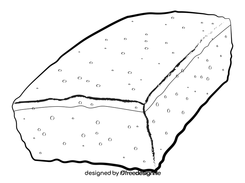 Scrub sponge drawing black and white clipart