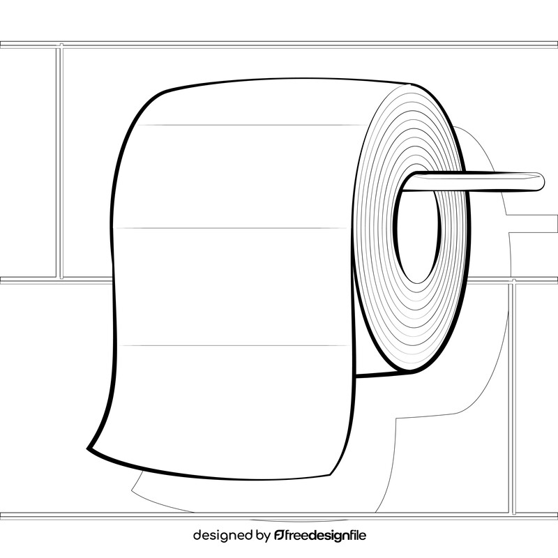 Toilet paper roll black and white vector