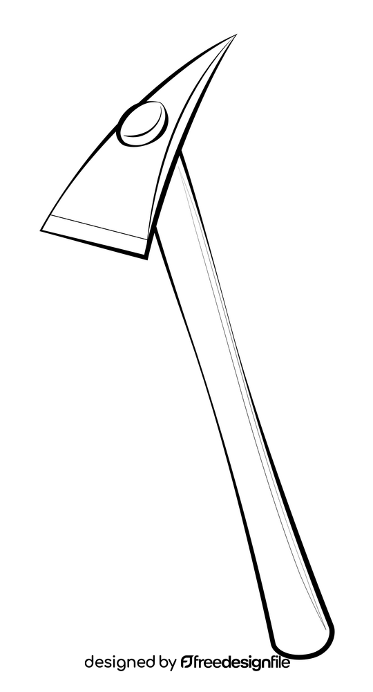 Pickaxe drawing black and white clipart