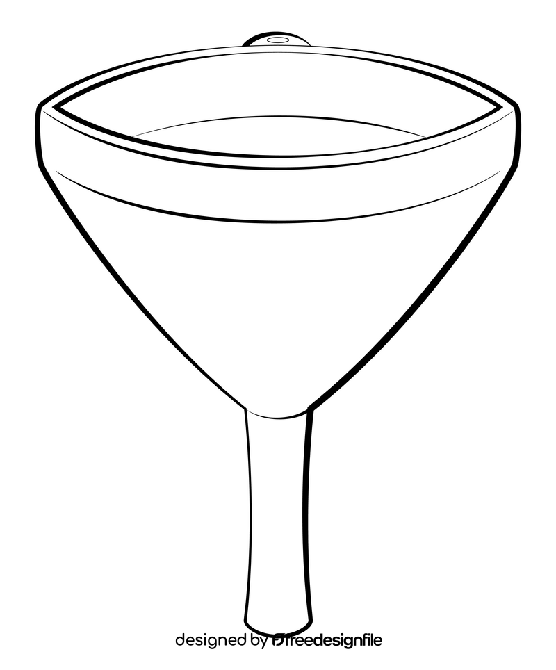 Funnel drawing black and white clipart
