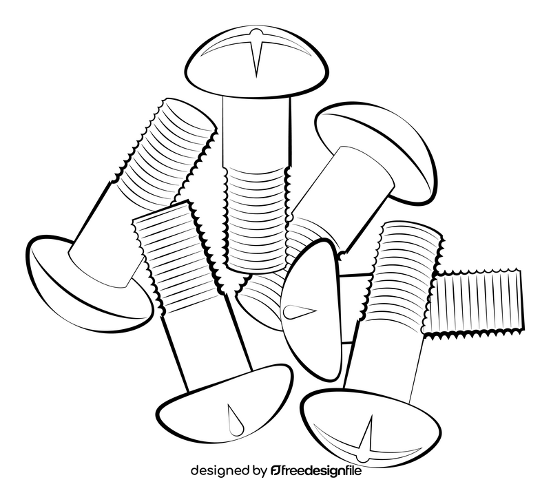Bolts drawing black and white clipart