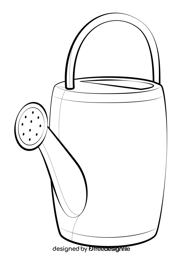 Watering can black and white clipart