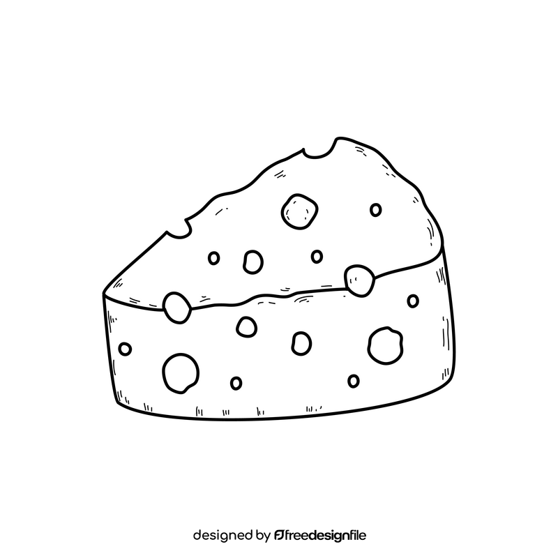 Cheese drawing black and white clipart